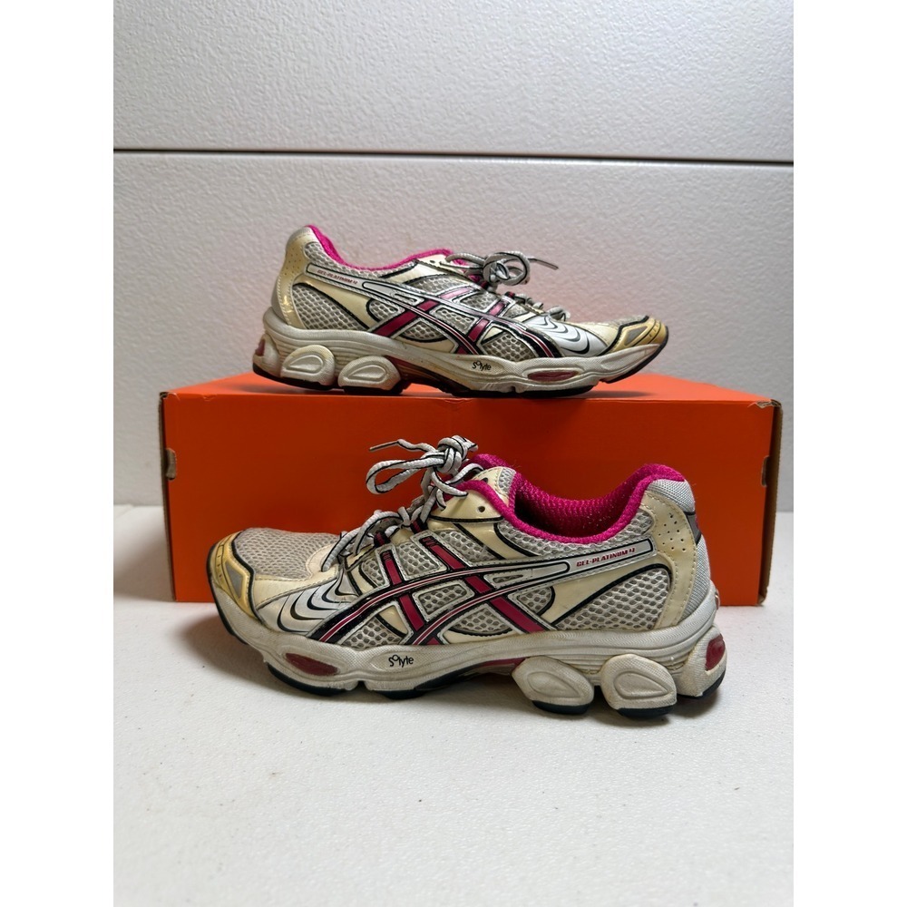 Asics Gel-Platinum II Womens Running Shoes Silver Pink Y2K 8w‎ (6.5y) #2595